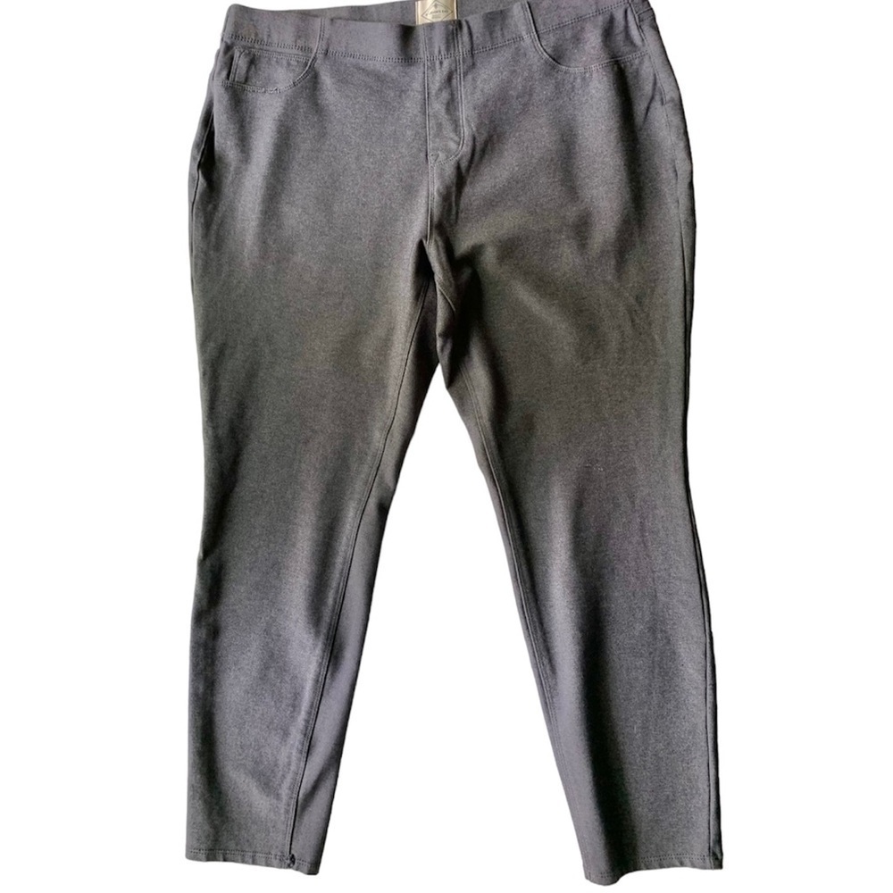 St. John’s Bay Gray Pull On Stretch Ankle Pants Elastic Waist Women’s Size Large